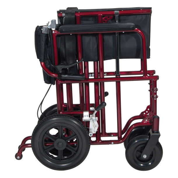 Drive Heavy Duty Bariatric Aluminum Transport Chair - 22 Inch Width Seat