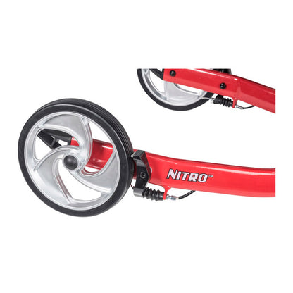 Drive™ 3 Wheel Rollator Nitro Red Adjustable Height Lightweight  Folding Aluminum Frame