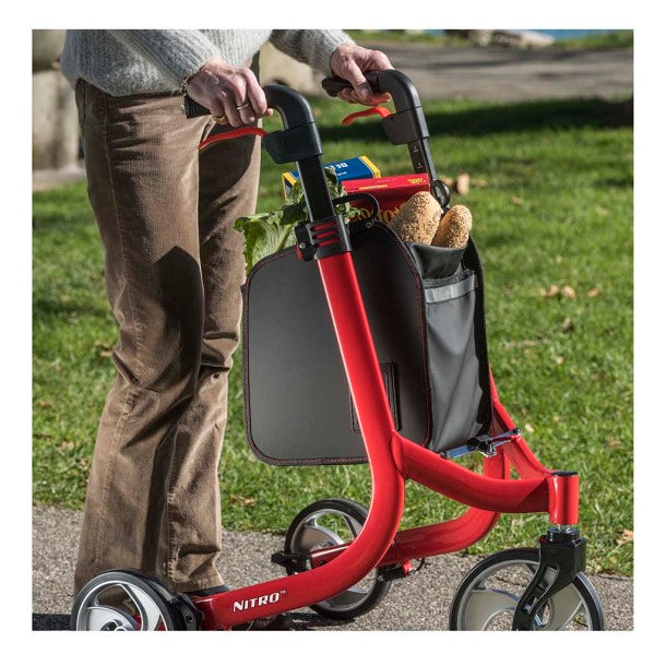 Drive™ 3 Wheel Rollator Nitro Red Adjustable Height Lightweight Folding Aluminum Frame
