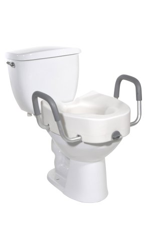 Raised Elongated Toilet Seat with Arms by Drive