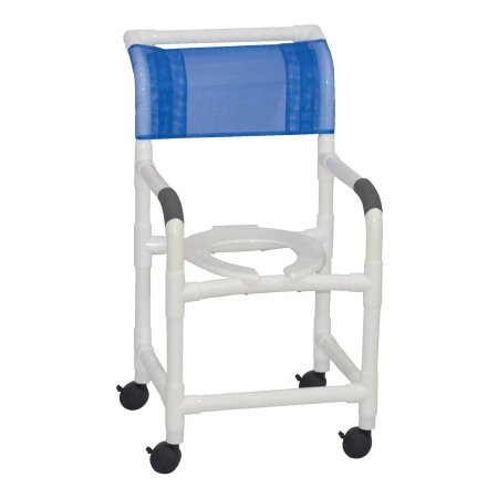 MJM PVC Shower Chair with Deluxe Elongated Open Seat