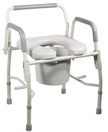 Drive Bedside Commode Steel with Drop Arms and Padded Seat