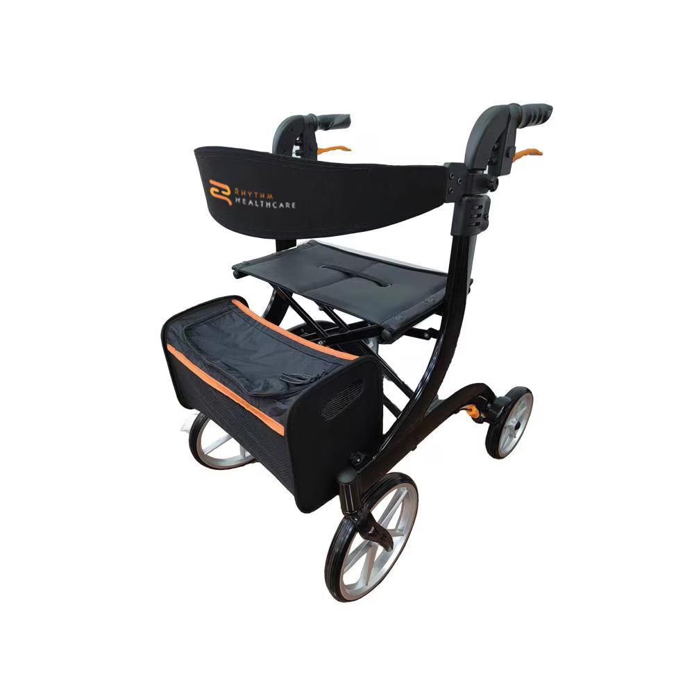 Rhythm Rimor LT lightweight rollator with padded seat and storage bag