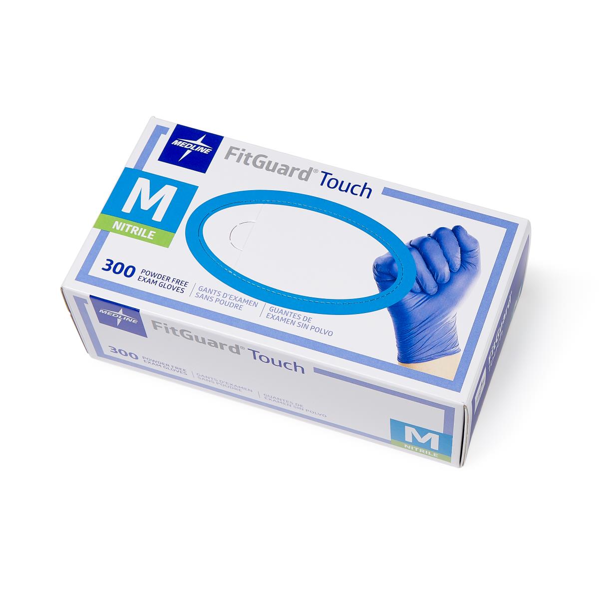 Medline FitGuard Touch Powder-Free Nitrile Exam Gloves