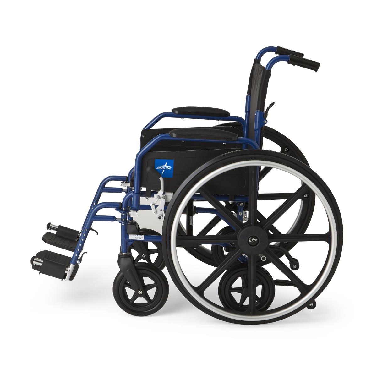 Medline Hybrid 2 Wheelchair + Transport Chair with Removable Desk-Length Arms