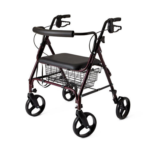 Medline Heavy Duty Bariatric Mobility Rollator with 8 Inch Deluxe Wheels, 400 lbs Capacity