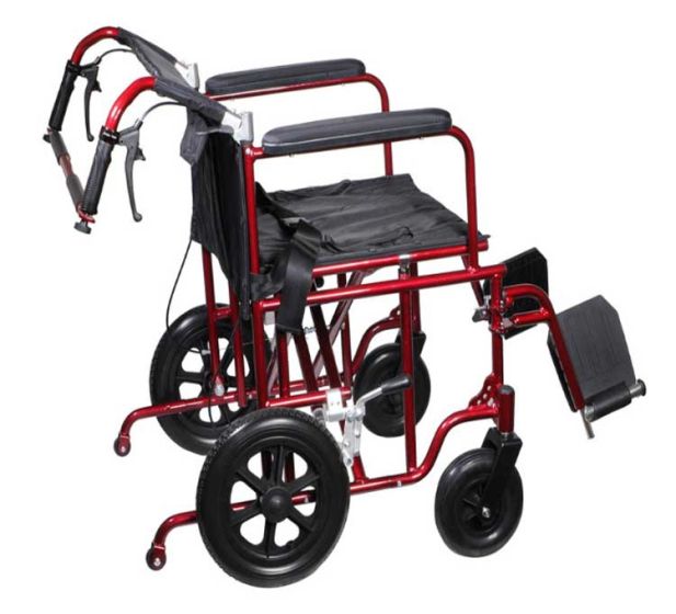 Drive Heavy Duty Bariatric Aluminum Transport Chair - 22 Inch Width Seat