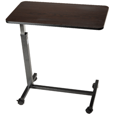 Dynarex low overbed table, walnut