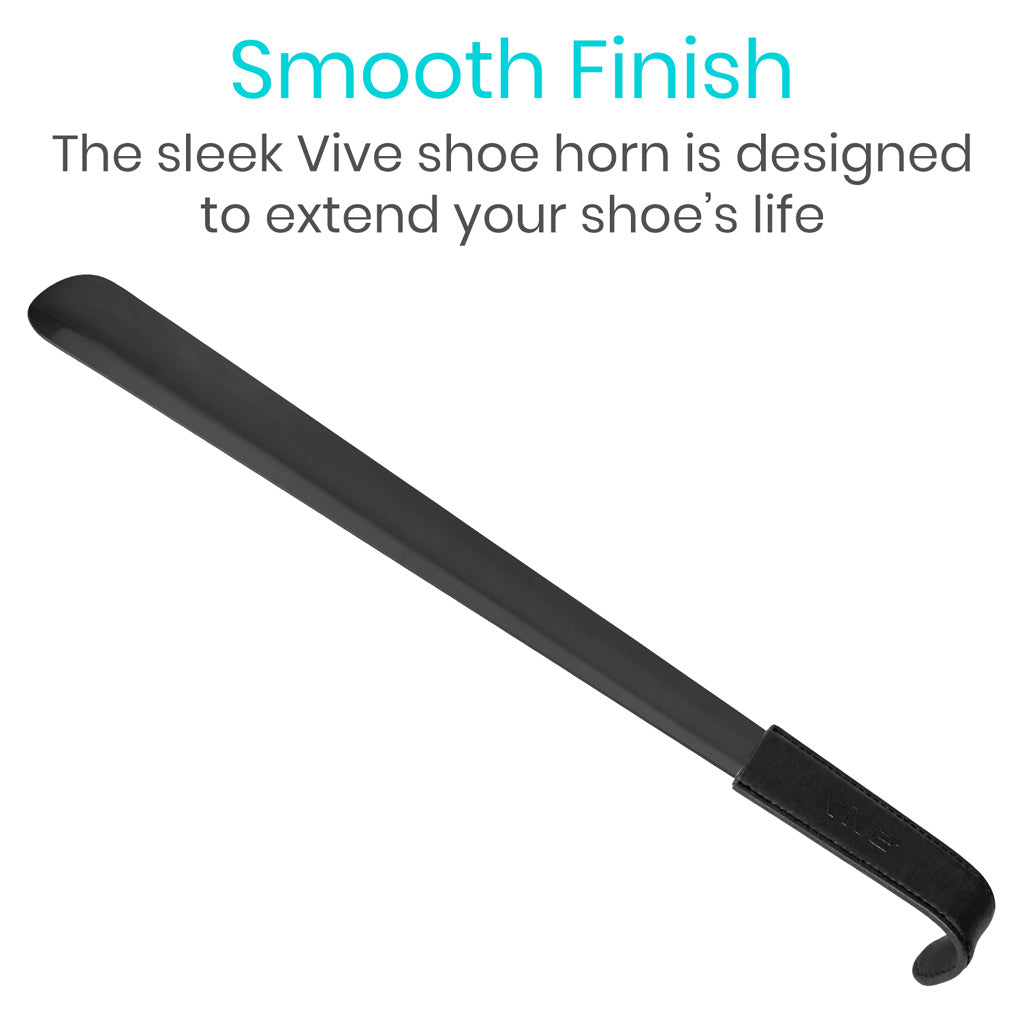 Metal Shoe Horn 16 Inch Black