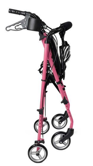 Medline Posh Pink Zebra Rollator Lightweight Foldable