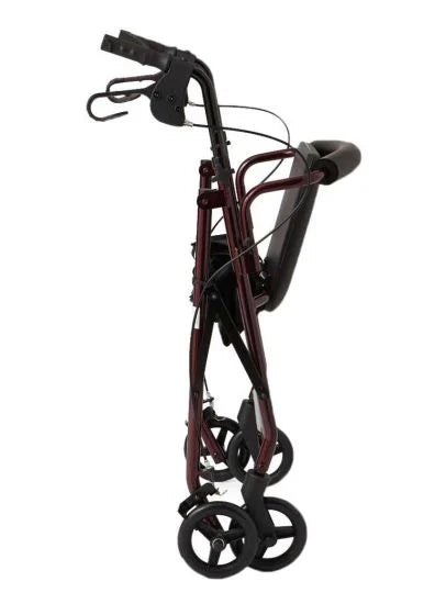 Medline Durable Aluminum Fold Up Mobility Rollator Walker with 6 Inch Wheels and Seat for Adults