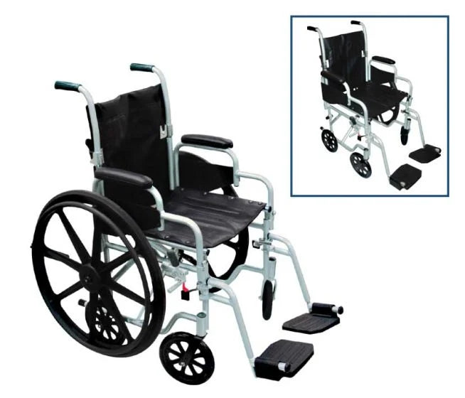 Drive Poly-Fly High Strength, Lightweight Wheelchair/Flyweight Transport Chair Combo