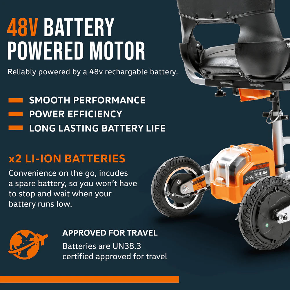 SuperHandy Mobility Scooter Plus - 48V 2Ah Battery, 330Lb Max Weight