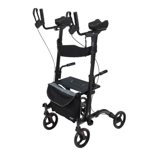 Vive Upright Rollator - Walker with Foldable Transport Seat