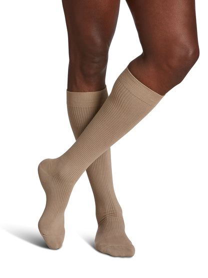 Sigvaris Casual Cotton men's knee high compression sock 15-20 mmHg in khaki