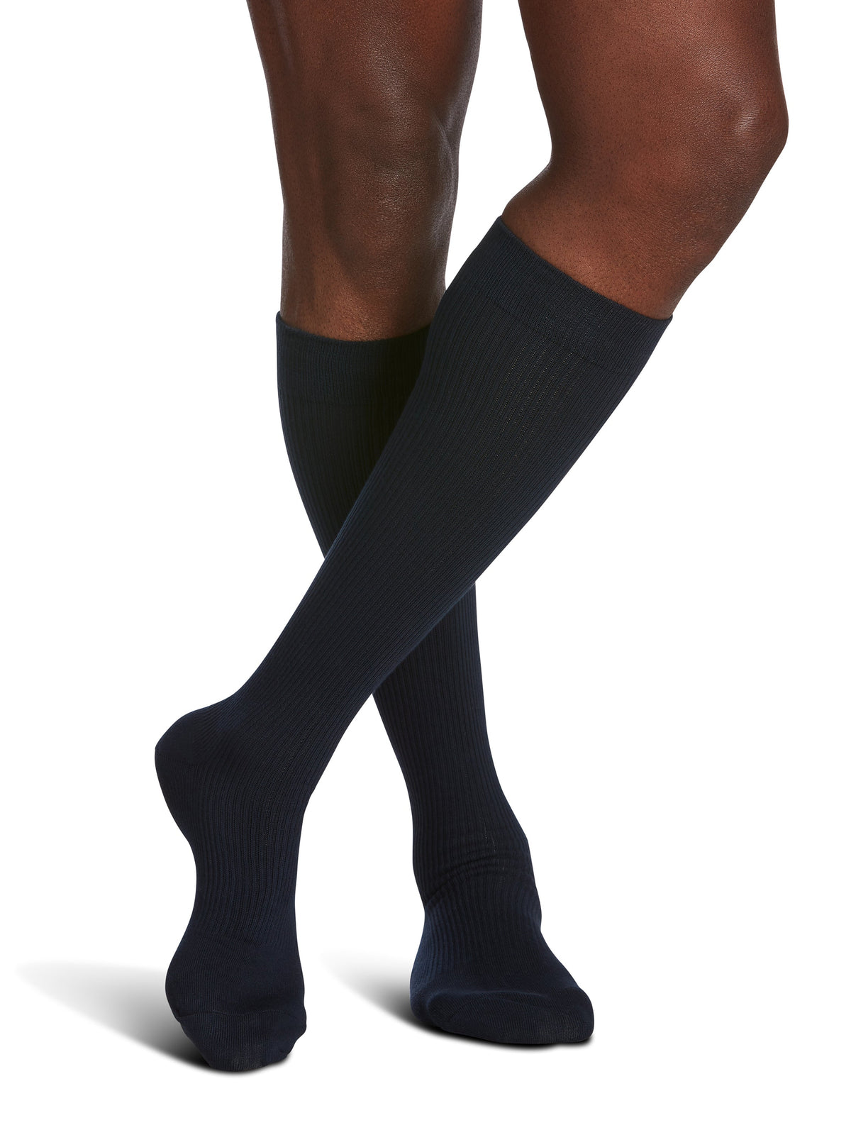 Sigvaris Casual Cotton men's knee high compression sock 15-20 mmHg in navy