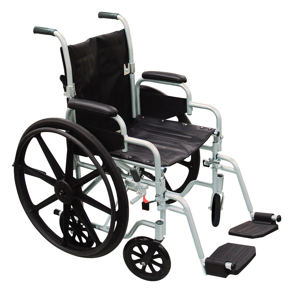 Drive™ 18" Poly-Fly Wheelchair/Flyweight Transport Chair Combo