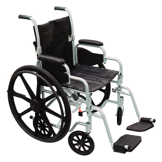 Drive™ 18" Poly-Fly Wheelchair/Flyweight Transport Chair Combo