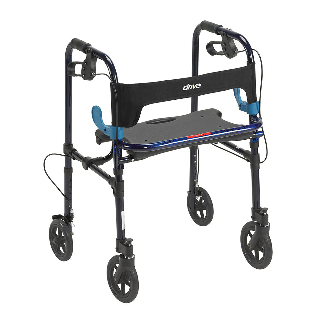 Drive Clever-Lite Walker with Flip-Up Seat, 8" Casters