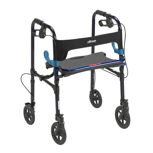 Drive Clever-Lite Walker with Flip-Up Seat, 8" Casters