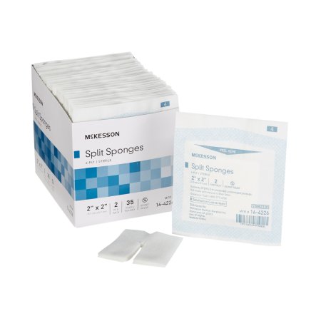 Mckesson Split Sponges 2" x 2" Sterile 6-Ply