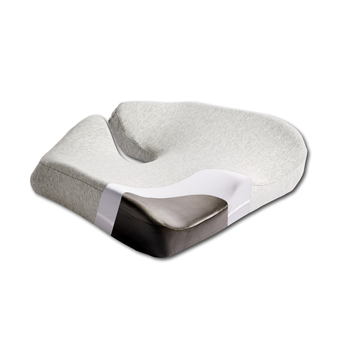 Icare Reform seat support cushion with coccyx relief cutout