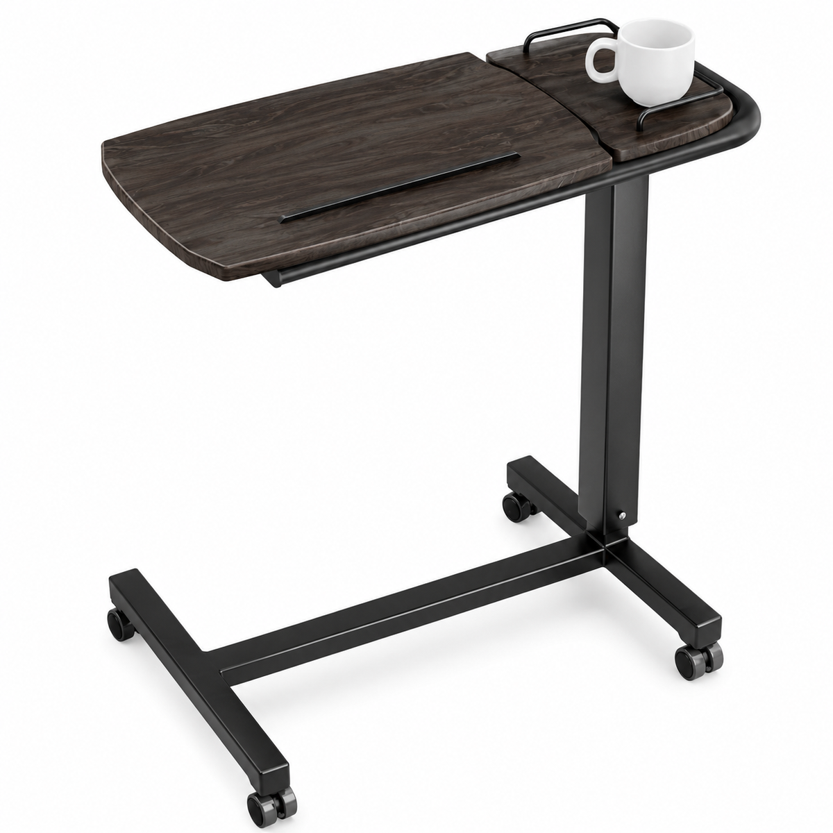 Icare standard over bed table with tilting split top