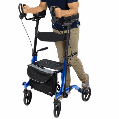 Vive Upright Rollator - Walker with Foldable Transport Seat