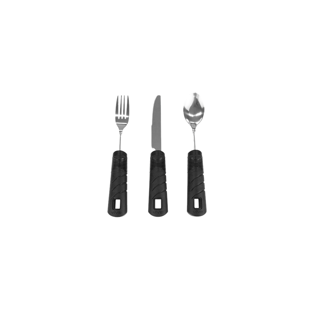 Vive Bendable Adaptive Utensil Set Black