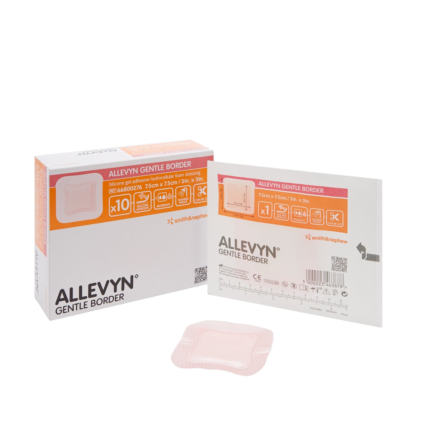 Foam Dressing Allevyn Gentle Border 5 X 5 Inch With Border Film Backing Silicone Gel Adhesive Square Sterile (Copy)
