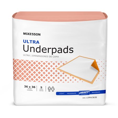 McKesson Disposable Underpad Ultra 36 X 36 Inch Fluff / Polymer Heavy Absorbency