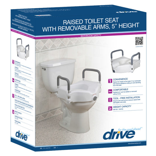Drive Raised Toilet Seat with Removable Arms