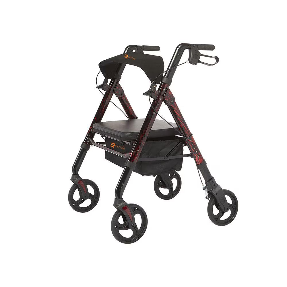 Rhythm Regal Bariatric Rollator - Aluminum, 450 lb, Wide Seat