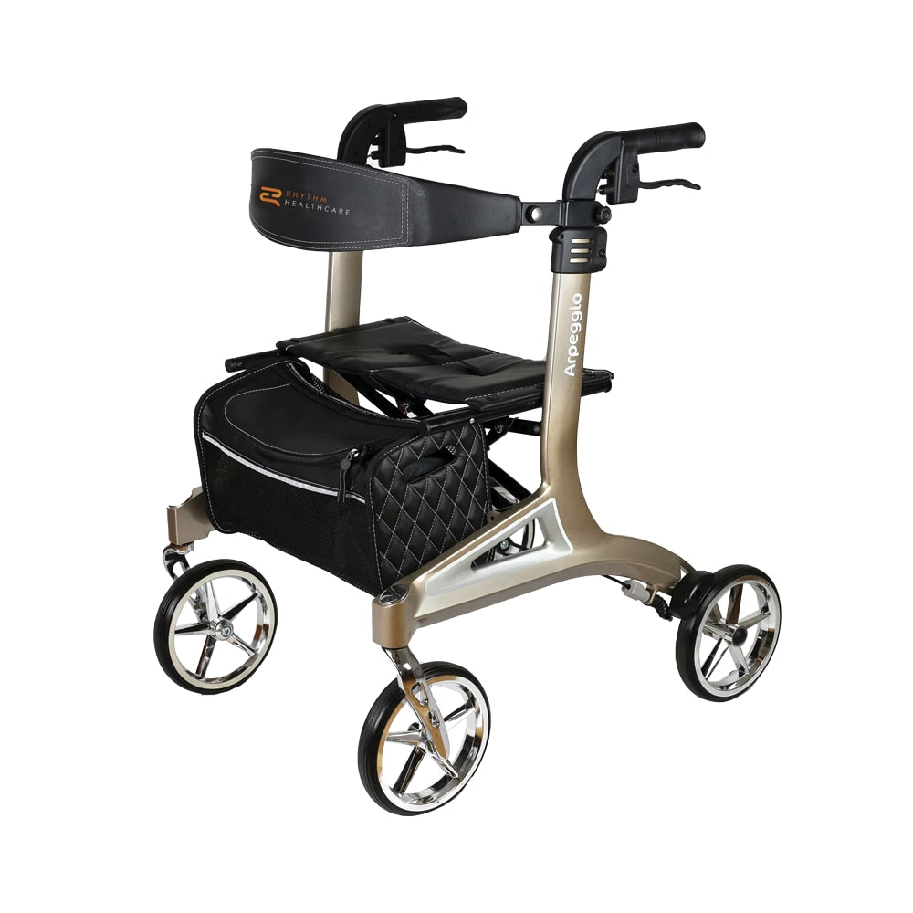 Rhythm Arpeggio euro style aluminum rollator with padded seat