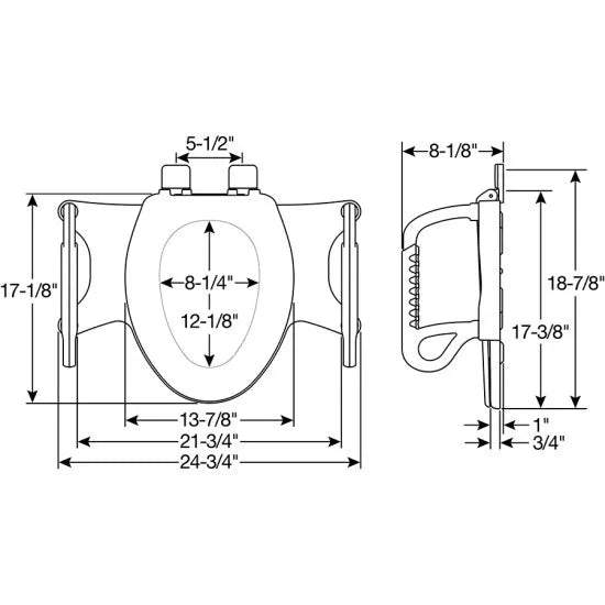 BEMIS  Assist™ Standard Height Premium Toilet Seat + Support Arms