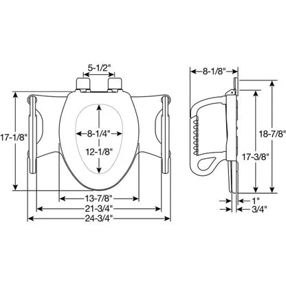 BEMIS  Assist™ Standard Height Premium Toilet Seat + Support Arms