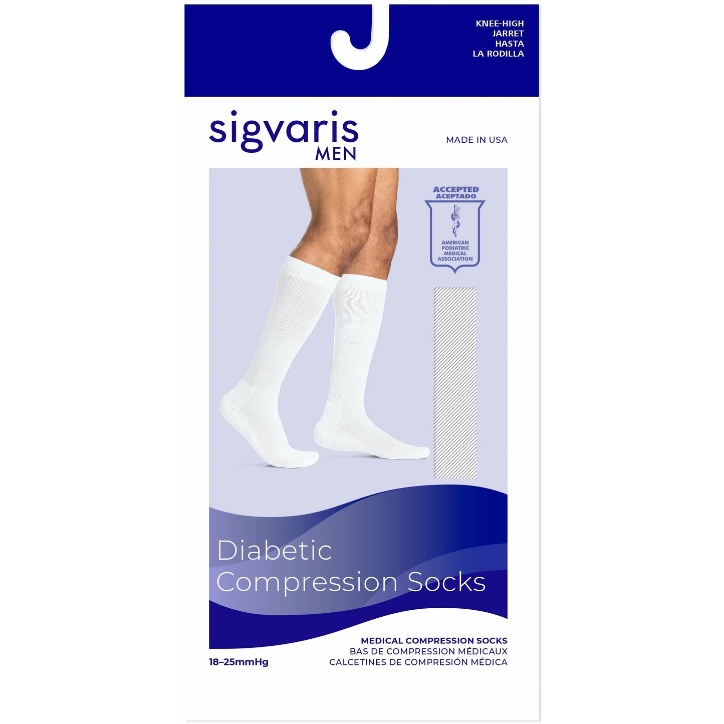 Sigvaris Mens Diabetic Compression Socks 18-25 mmHg