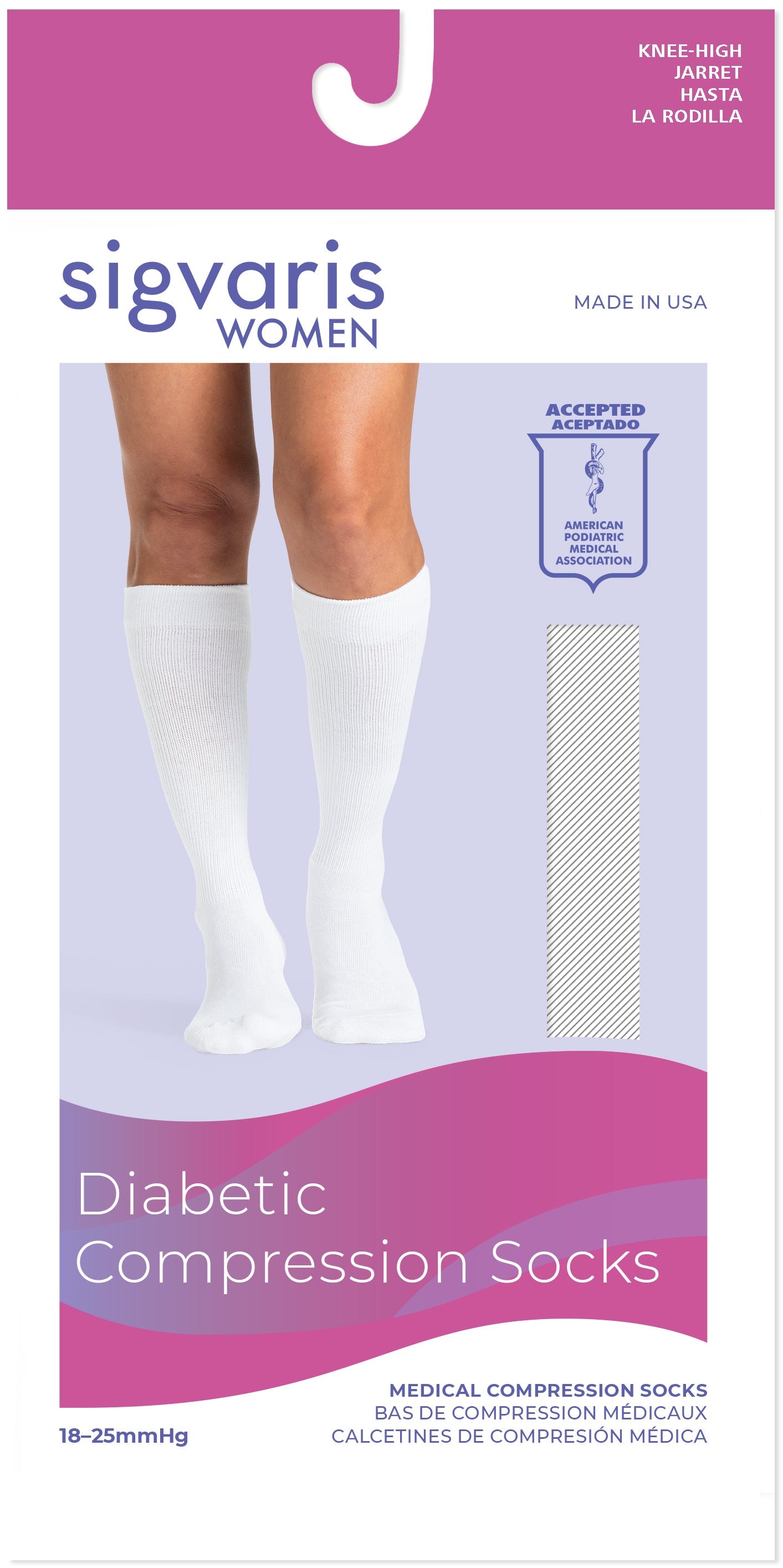 Sigvaris Womens Diabetic Compression Socks 18-25 mmHg