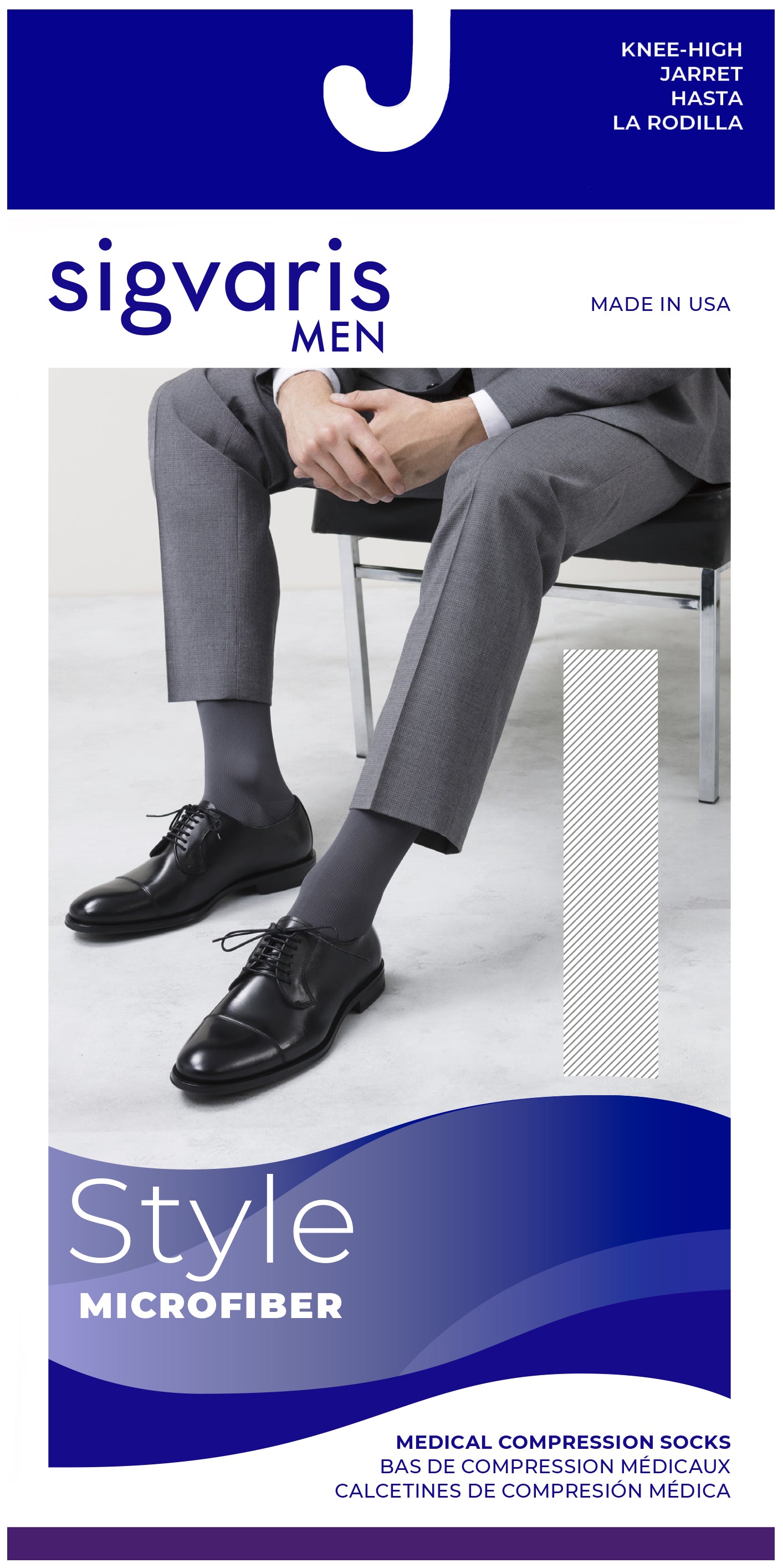 Sigvaris Men's Midtown Microfiber Knee High 15-20mmHg