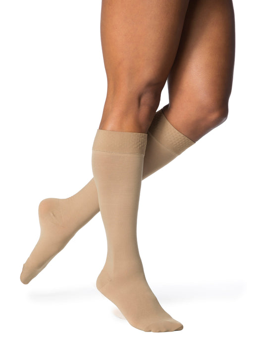 Sigvaris Women's Essential Opaque Plus Calf with Grip-Top