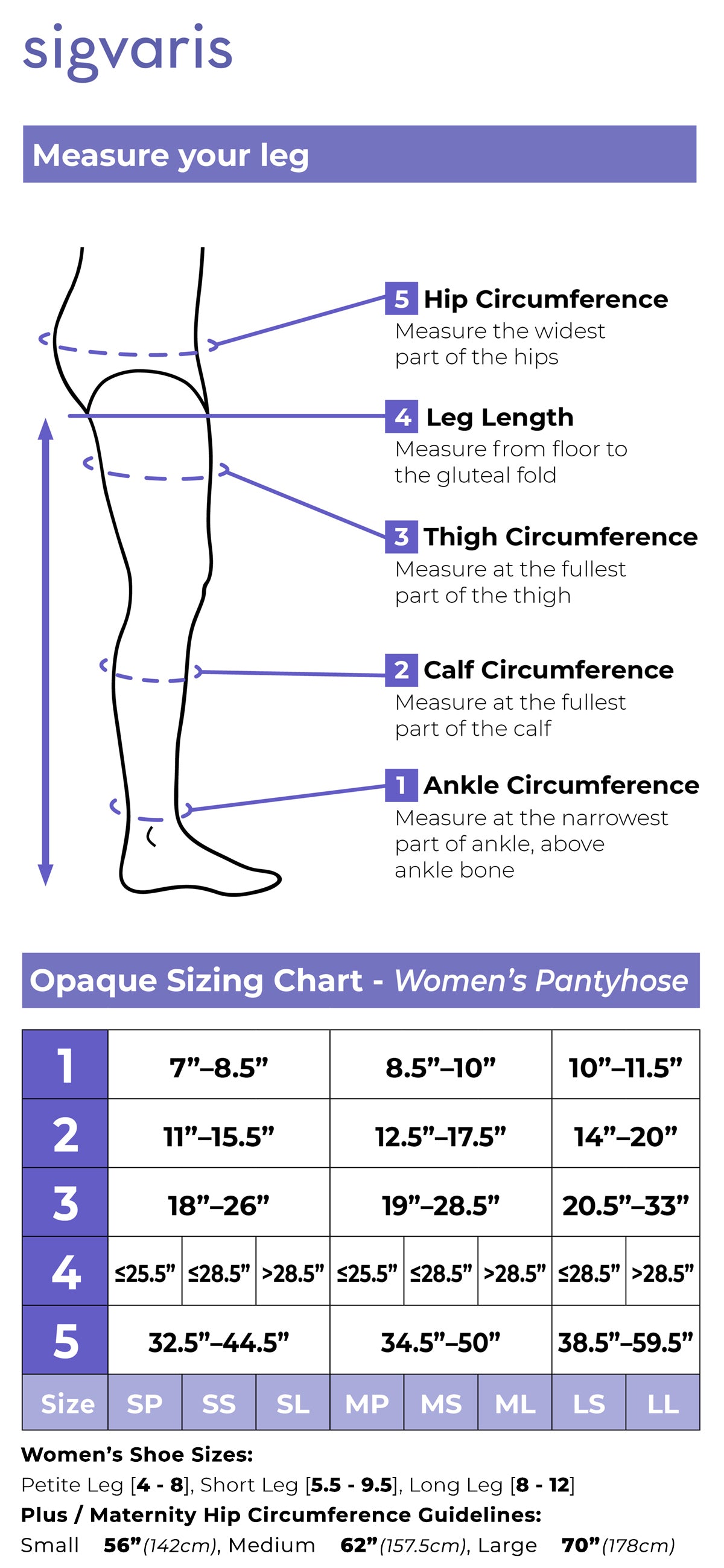 Sigvaris Women's Essential Opaque Plus or Maternity Pantyhose