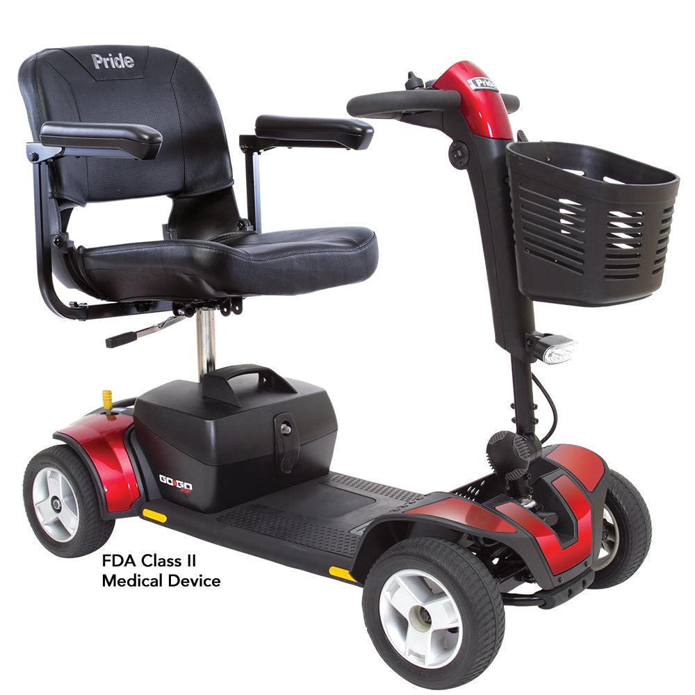 Pride Go-Go Sport 4 wheel mobility scooter in red