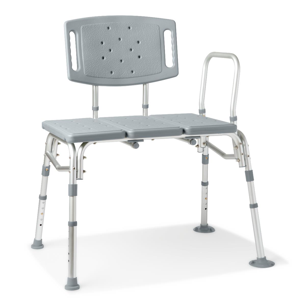 Medline bariatric tub transfer bench in a bathroom setting