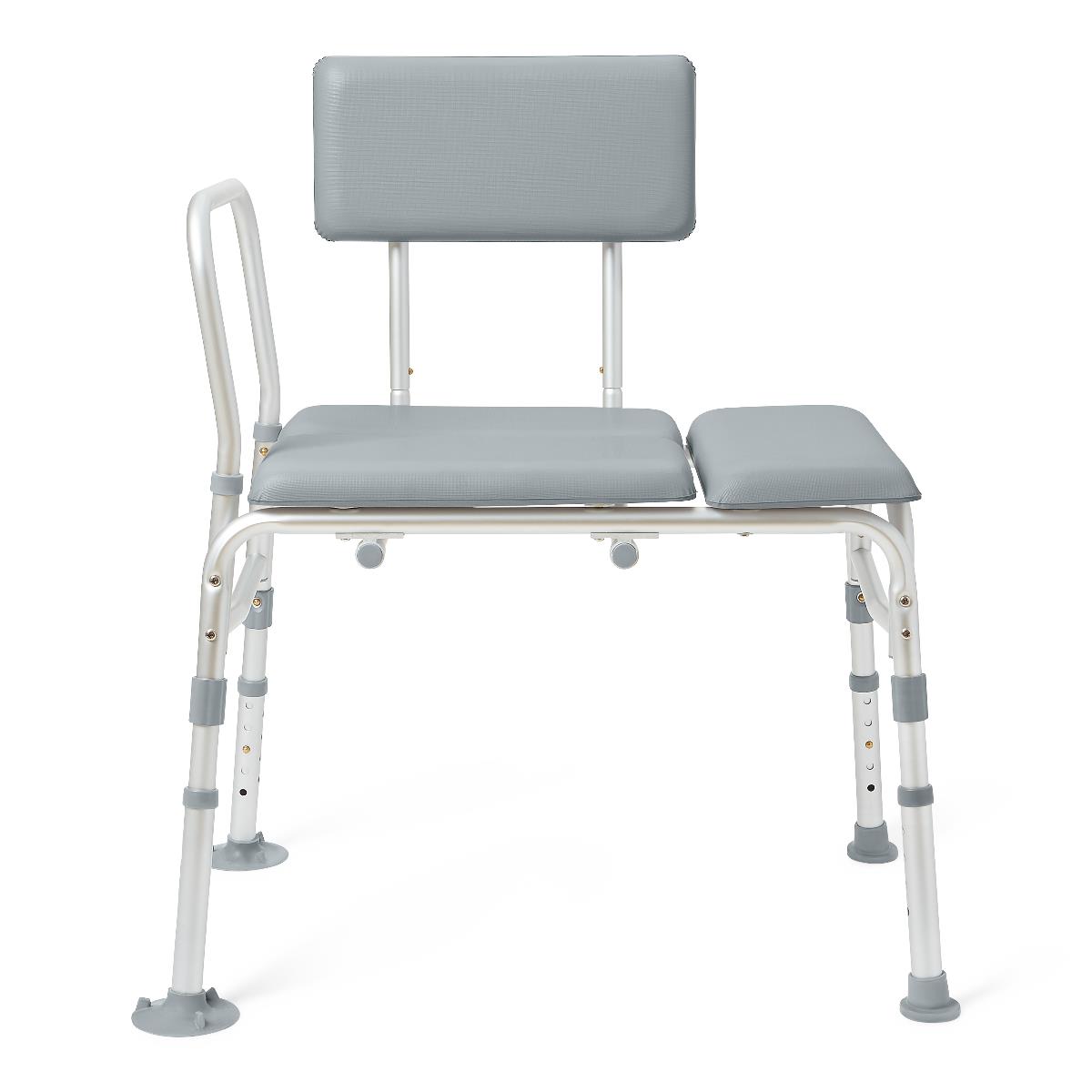 Medline padded bath transfer bench with cushioned seat and backrest
