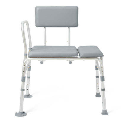 Medline padded bath transfer bench with cushioned seat and backrest