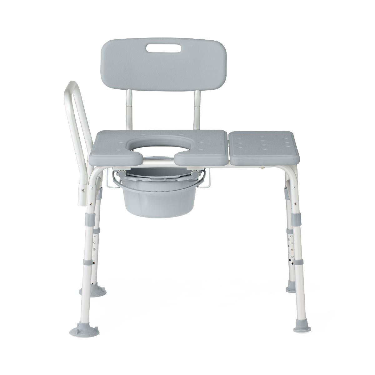 Medline combination transfer bench and commode with seat cutout