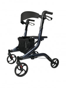 Medline contemporary style aluminum rollator in navy blue