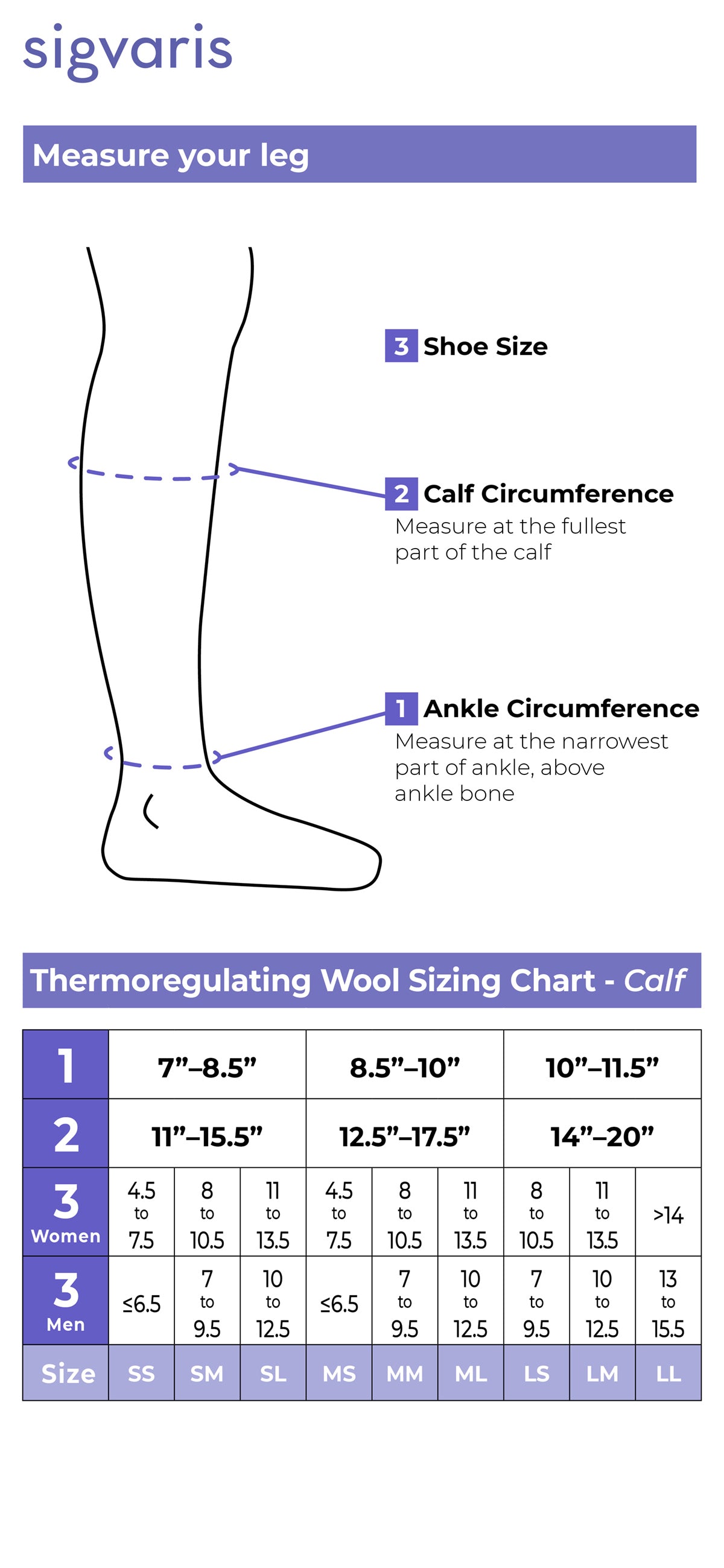 Sigvaris Motion Thermoregulating Wool Calf 20-30 mmHg