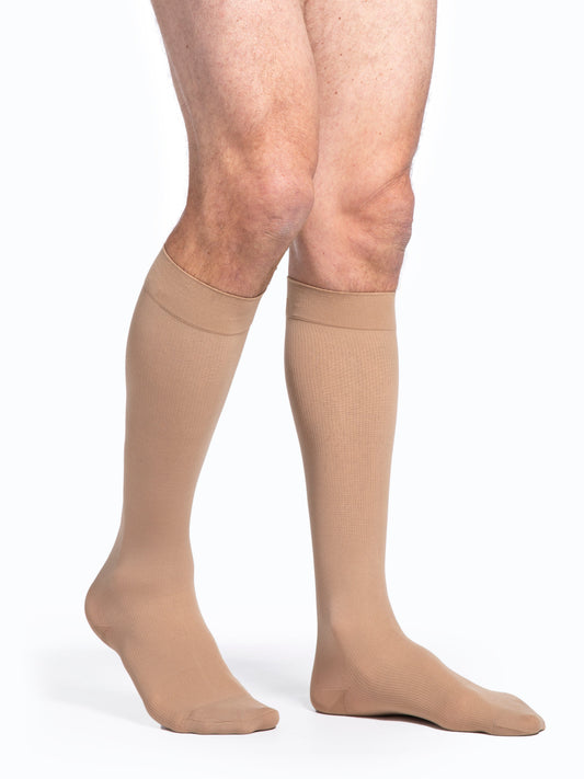 Sigvaris Men's Essential Opaque Plus Calf with Grip-Top