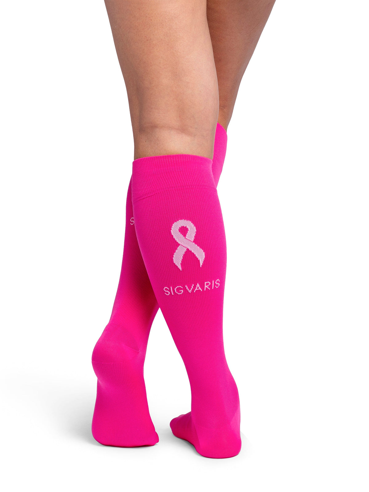 Sigvaris Women's Microfiber Shades Breast Cancer Awareness Sock